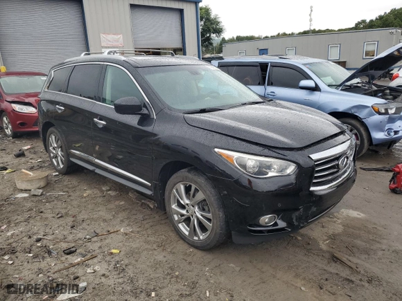 2013 Infiniti JX35 with VIN 5N1AL0MM2DC351663, listed as a Copart auction lot 72913334 with 73,994 mi miles and Salvage Title. Bid and sale history available at carsss.com. Image 4.