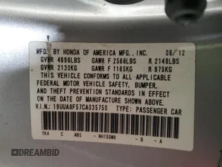 2012 Acura TL Tech Auto with VIN 19UUA8F57CA035750, listed as a Copart auction lot 45547685 with 0 mi miles and Salvage Title. Bid and sale history available at carsss.com. Image 13.