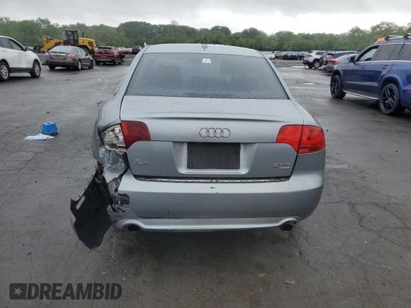 2008 Audi A4 2.0T with VIN WAUDF78E68A155387, listed as a Copart auction lot 61042775 with 155,567 mi miles and Salvage title. Bid and sale history available at DreamBid. Image 6.
