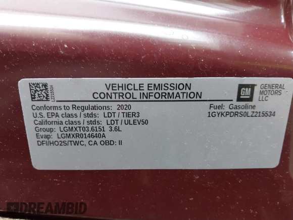 2020 Cadillac XT6 AWD Premium Luxury with VIN 1GYKPDRS0LZ215534, listed as a IAAI auction lot 42299906 with 23,004 mi miles and . Bid and sale history available at DreamBid. Image 9.