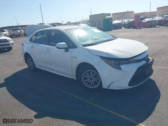 2020 Toyota Corolla Hybrid LE with VIN JTDEBRBE7LJ009256, listed as a IAAI auction lot 41210201 with 35,534 mi miles. Bid and sale history available at carsss.com. Image 1.