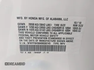 2019 Honda Pilot EX-L with VIN 5FNYF6H56KB038745, listed as a IAAI auction lot 41655643 with 29,712 mi miles. Bid and sale history available at carsss.com. Image 9.