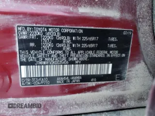 2019 Toyota RAV4 Hybrid XLE with VIN JTMRWRFV2KD035406, listed as a Copart auction lot 42767265 with 55,710 mi miles and Salvage Title. Bid and sale history available at carsss.com. Image 13.