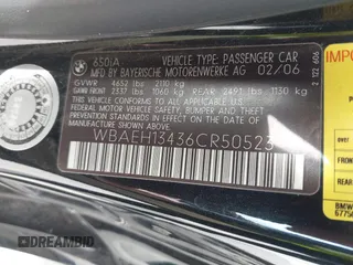 2006 BMW 6 Series 650Ci with VIN WBAEH13436CR50523, listed as a IAAI auction lot 42046873 with 111,765 mi miles. Bid and sale history available at carsss.com. Image 9.