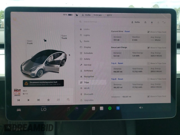 2021 Tesla Model 3 Long Range z VIN 5YJ3E1EB7MF055714, wystawiony jako Copart lot #54527535 z przebiegiem 69 321 mil mil oraz Szkoda całkowita • Salvage title. Historia ofert i sprzedaży dostępna na DreamBid. Obrazek 9.