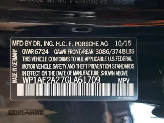 2016 Porsche Cayenne S E-Hybrid with VIN WP1AE2A27GLA61709, listed as a Copart auction lot 43280515 with Not provided miles and Salvage title. Bid and sale history available at DreamBid. Image 14.