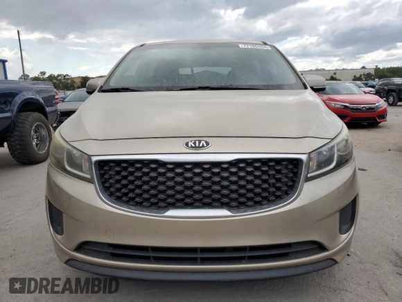 2015 Kia Sedona LX with VIN KNDMB5C14F6018486, listed as a Copart auction lot 72180404 with 74,447 mi miles and Salvage Title. Bid and sale history available at carsss.com. Image 5.