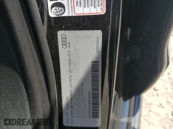 2014 Audi A6 Premium Plus z VIN WAUGFAFC0EN026769, wystawiony jako Copart lot #61842645 z przebiegiem 96 234 mil mil oraz Szkoda całkowita • Salvage title. Historia ofert i sprzedaży dostępna na DreamBid. Obrazek 12.