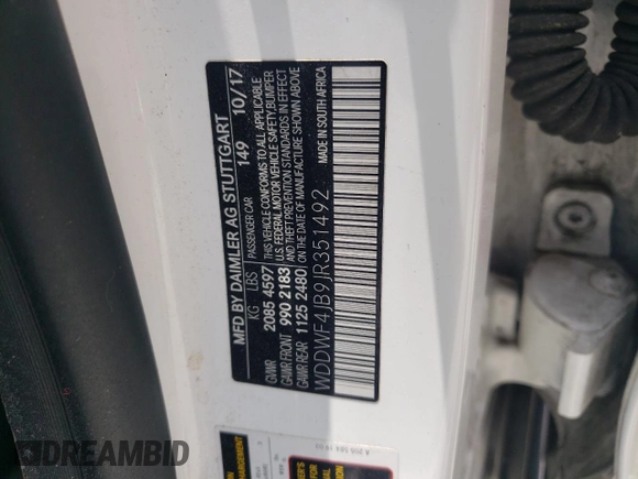 2018 Mercedes-Benz C 300 с VIN WDDWF4JB9JR351492, выставлен на аукционе Copart как лот 58386025 с пробегом Не указан миль и Списание • Salvage title. История ставок и продаж доступна на DreamBid. Изображение 12.