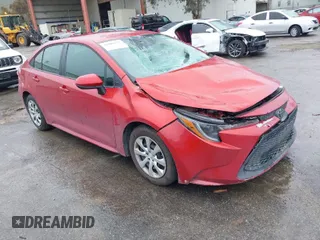 2020 Toyota Corolla LE with VIN 5YFEPRAE1LP096201, listed as a IAAI auction lot 41808175 with 90,111 mi miles. Bid and sale history available at carsss.com. Image 1.