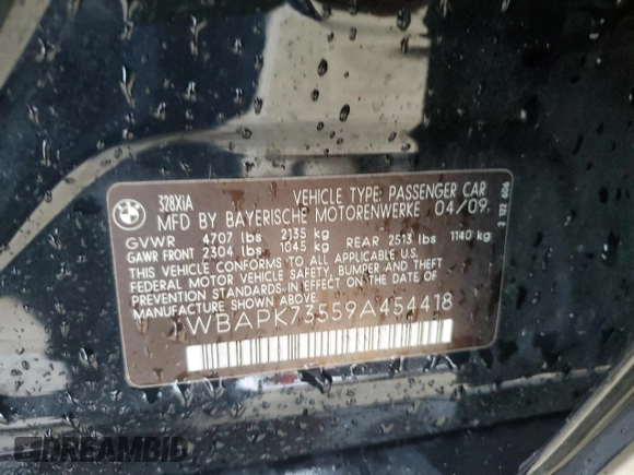 2009 BMW 3 Series 328i xDrive с VIN WBAPK73559A454418, выставлен на аукционе Copart как лот 56914195 с пробегом 105 874 миль миль и На запчасти • Non repairable. История ставок и продаж доступна на DreamBid. Изображение 13.