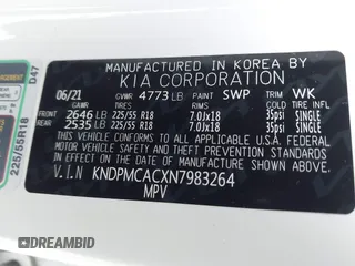 2022 Kia Sportage LX with VIN KNDPMCACXN7983264, listed as a IAAI auction lot 41621970 with 59,237 mi miles and . Bid and sale history available at carsss.com. Image 9.