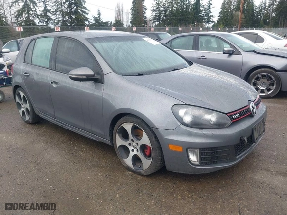 2012 Volkswagen GTI PZEV with VIN WVWHD7AJ7CW186760, listed as a IAAI auction lot 41901694 with 126,482 mi miles. Bid and sale history available at carsss.com. Image 1.