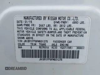 2015 Infiniti Q70 with VIN JN1BY1PP9FM601275, listed as a IAAI auction lot 41641734 with Not provided miles and . Bid and sale history available at DreamBid. Image 9.