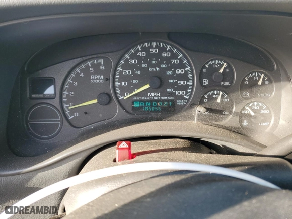 2001 Chevrolet Tahoe LT with VIN 1GNEK13T21J120185, listed as a Copart auction lot 86432744 with 185,055 mi miles and Clean Title. Bid and sale history available at carsss.com. Image 9.
