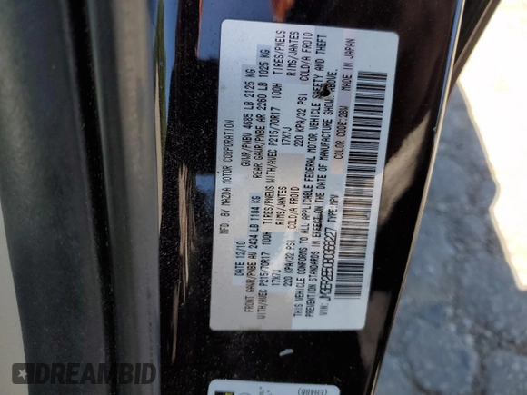 2011 Mazda CX-7 i Sport with VIN JM3ER2B50B0366227, listed as a Copart auction lot 53207325 with 132,759 mi miles and Salvage Title. Bid and sale history available at DreamBid. Image 13.