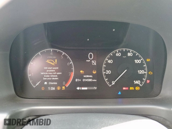 2025 Honda Odyssey Touring with VIN 5FNRL6H88SB001428, listed as a Copart auction lot 53836615 with 14,580 mi miles and Salvage title. Bid and sale history available at DreamBid. Image 9.