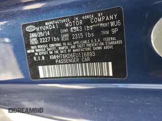 2014 Hyundai Genesis Coupe 2.0T with VIN KMHHT6KD6EU116893, listed as a Copart auction lot 75565104 with 79,122 mi miles and Clean title. Bid and sale history available at DreamBid. Image 12.
