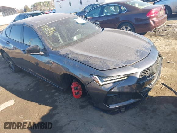 2023 Acura TLX Type S with VIN 19UUB7F05PA003834, listed as a IAAI auction lot 41347755 with 16,680 mi miles. Bid and sale history available at carsss.com. Image 1.