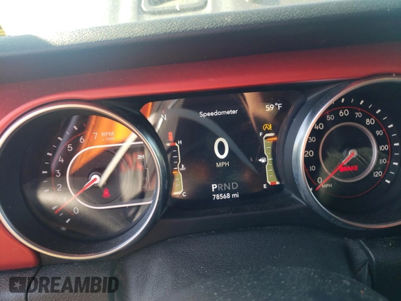 2019 Jeep Wrangler Unlimited Rubicon with VIN 1C4HJXFG2KW662384, listed as a Copart auction lot 54538255 with 78,568 mi miles and Salvage title. Bid and sale history available at DreamBid. Image 9.