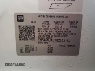 2025 Cadillac LYRIQ z VIN 1GYKPURL7SZ303441, wystawiony jako Copart lot #47011235 z przebiegiem 1 078 mil mil oraz Szkoda całkowita • Salvage title. Historia ofert i sprzedaży dostępna na DreamBid. Obrazek 12.