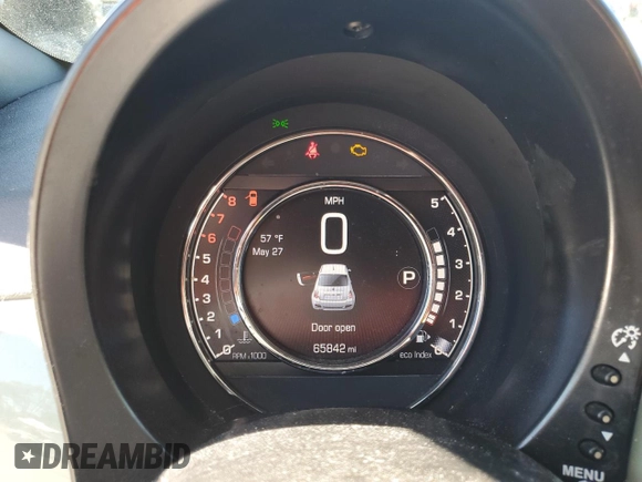 2015 FIAT 500 Sport with VIN 3C3CFFBR1FT707439, listed as a Copart auction lot 49444145 with 65,842 mi miles and Salvage Title. Bid and sale history available at carsss.com. Image 9.