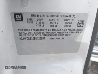 2014 Chevrolet Impala LTZ with VIN 2G1WC5E30E1120094, listed as a IAAI auction lot 41909136 with 117,922 mi miles and . Bid and sale history available at DreamBid. Image 9.