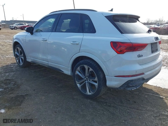 2022 Audi Q3 S line Premium Plus with VIN WA1EECF36N1035129, listed as a IAAI auction lot 41519646 with 47,515 mi miles. Bid and sale history available at carsss.com. Image 3.