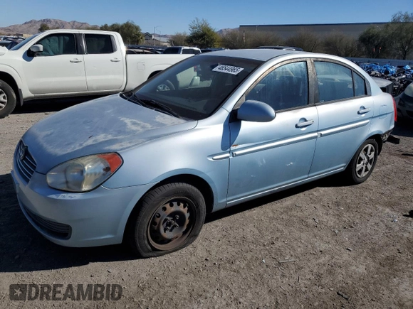 2006 Hyundai Accent GLS with VIN KMHCN46C76U053685, listed as a Copart auction lot 46544965 with 288,694 mi miles and Salvage Title. Bid and sale history available at carsss.com. Image 1.
