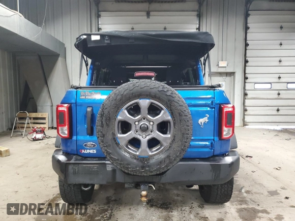 2023 Ford Bronco with VIN 1FMDE5BH0PLB56286, listed as a Copart auction lot 57166655 with 45,216 mi miles and Salvage title. Bid and sale history available at DreamBid. Image 6.