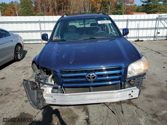 2005 Toyota Highlander with VIN JTEHD21A450037355, listed as a Copart auction lot 74031354 with 81,256 mi miles and Salvage Title. Bid and sale history available at carsss.com. Image 5.