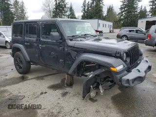 2021 Jeep Wrangler Unlimited Sport S with VIN 1C4HJXDG9MW671119, listed as a Copart auction lot 49351485 with 41,939 mi miles and Salvage Title. Bid and sale history available at DreamBid. Image 4.