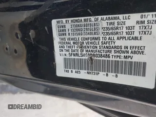 2011 Honda Odyssey EX-L с VIN 5FNRL5H68BB038486, выставлен на аукционе IAAI как лот 42380430 с пробегом 369 559 миль миль и . История ставок и продаж доступна на DreamBid. Изображение 9.