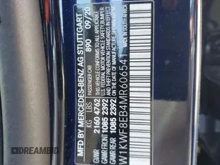 2021 Mercedes-Benz C 300 with VIN W1KWF8EB4MR606541, listed as a Copart auction lot 83422864 with 40,409 mi miles and Salvage Title. Bid and sale history available at carsss.com. Image 12.