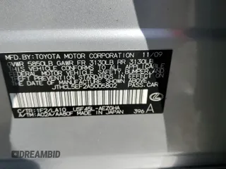 2010 Lexus LS 460 with VIN JTHCL5EF2A5005802, listed as a Copart auction lot 55045745 with 146,507 mi miles and Salvage title. Bid and sale history available at DreamBid. Image 13.