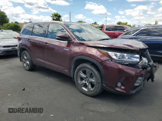 2017 Toyota Highlander Hybrid Limited with VIN 5TDDGRFH4HS022168, listed as a Copart auction lot 56943285 with 114,250 mi miles and Salvage title. Bid and sale history available at DreamBid. Image 4.