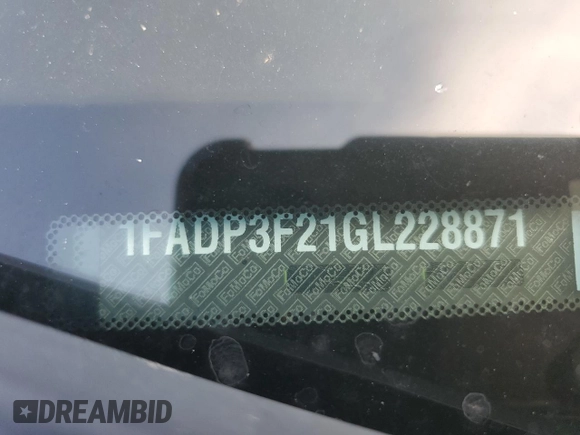 2016 Ford Focus SE with VIN 1FADP3F21GL228871, listed as a Copart auction lot 63506525 with 62,756 mi miles and Salvage title. Bid and sale history available at DreamBid. Image 12.