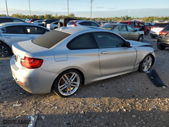 2016 BMW 2 Series 228i with VIN WBA1F5C57GV343907, listed as a Copart auction lot 70606704 with 107,211 mi miles and Salvage Title. Bid and sale history available at carsss.com. Image 3.