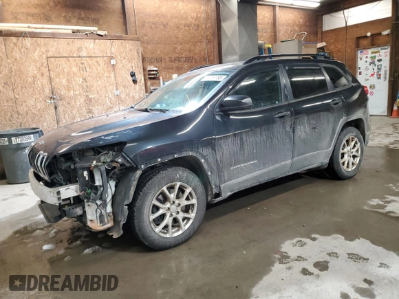 2016 Jeep Cherokee Sport with VIN 1C4PJMAB8GW191371, listed as a Copart auction lot 44255185 with 118,811 mi miles and Salvage title. Bid and sale history available at DreamBid. Image 1.