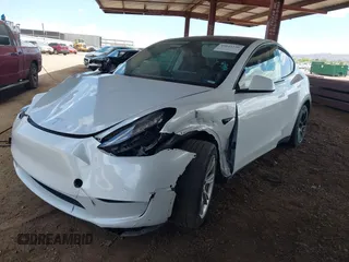 2021 Tesla Model Y Long Range with VIN 5YJYGAEE9MF254113, listed as a IAAI auction lot 42045256 with Not Provided miles. Bid and sale history available at carsss.com. Image 16.