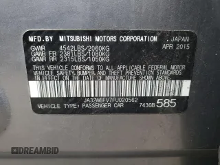 2015 Mitsubishi Lancer Evolution GSR with VIN JA32W8FV7FU020562, listed as a Copart auction lot 46608624 with 147,736 mi miles and Salvage Title. Bid and sale history available at carsss.com. Image 13.