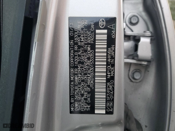 2013 Toyota Prius c One with VIN JTDKDTB33D1533353, listed as a Copart auction lot 47584785 with 126,427 mi miles and Salvage Title. Bid and sale history available at carsss.com. Image 12.