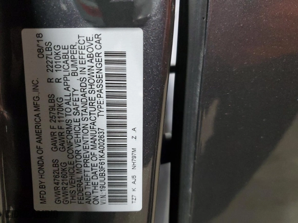 2019 Acura TLX w/A-Spec Pkg with VIN 19UUB3F61KA002637, listed as a Copart auction lot 88709515 with 87,385 mi miles and Salvage Title. Bid and sale history available at carsss.com. Image 13.