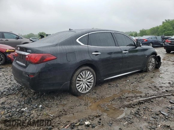2016 Infiniti Q70 with VIN JN1BY1PRXGM721296, listed as a Copart auction lot 57843995 with 69,747 mi miles and Salvage title. Bid and sale history available at DreamBid. Image 3.