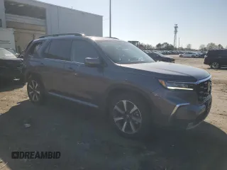 2025 Honda Pilot Elite with VIN 5FNYG1H80SB070312, listed as a Copart auction lot 51281065 with 7,026 mi miles and Salvage Title. Bid and sale history available at DreamBid. Image 4.