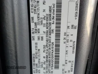 2015 Ford Transit Passenger XL with VIN 1FBAX2CGXFKA15126, listed as a Copart auction lot 84225534 with 134,178 mi miles and Salvage Title. Bid and sale history available at DreamBid. Image 14.