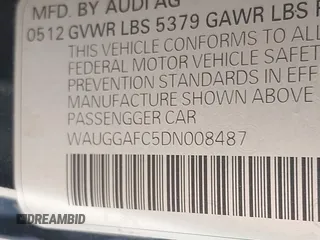 2013 Audi A6 3.0T Premium Plus with VIN WAUGGAFC5DN008487, listed as a IAAI auction lot 42043992 with 168,849 mi miles. Bid and sale history available at carsss.com. Image 9.