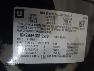 2013 GMC Yukon Denali with VIN 1GKS2EEF0DR105804, listed as a IAAI auction lot 42028402 with 121,054 mi miles. Bid and sale history available at carsss.com. Image 9.