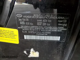 2020 Hyundai Sonata SEL with VIN 5NPEL4JA0LH028884, listed as a Copart auction lot 44042285 with 44,356 mi miles and Salvage Title. Bid and sale history available at carsss.com. Image 14.