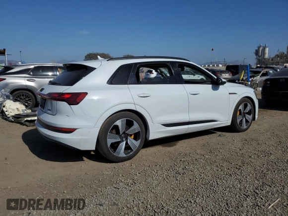 2023 Audi e-tron Premium Plus with VIN WA1LAAGEXPB011100, listed as a Copart auction lot 54008815 with Not provided miles and Salvage title. Bid and sale history available at DreamBid. Image 3.